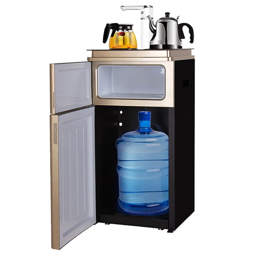 Haier tea bar machine, household water dispenser, hot and cold type, automatic water supply, instant hot vertical refrigeration water dispenser, household 1683, coffee color