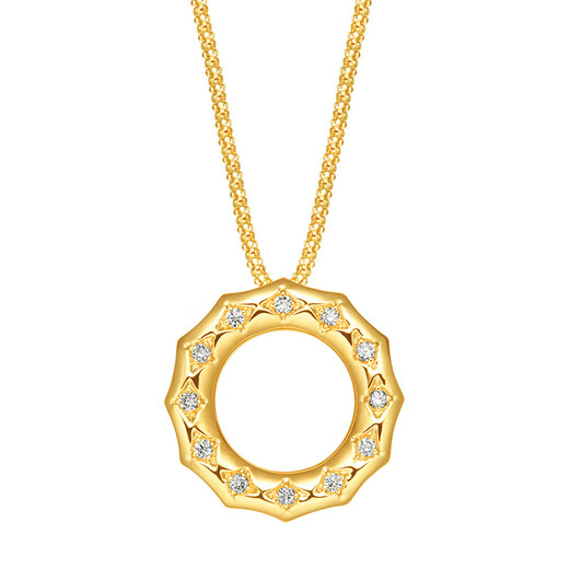 MISS high-end jewelry 18K gold diamond ring pendant original designer Italian craftsmanship simple and versatile 18K gold diamond ring pendant