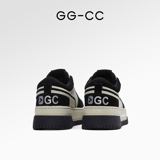 GG-CC【纯白恋歌】真皮厚底小白鞋女新款松糕休闲板鞋面包鞋G23u9732 黑色 40