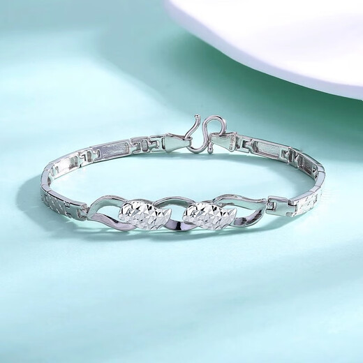 Yuan Shengfu's new PT950 fashionable colorful wave platinum bracelet, exquisite shiny platinum hand jewelry for women, 12.23 grams, length 16CM