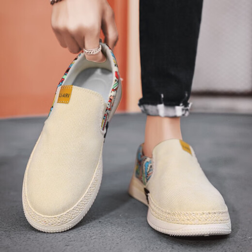 Pavilio de citron Beijing lienzo zapatos para hombres 2025 nuevos zapatos de lienzo casual de verano de mil capas de una pinza de un pin de estilo delgado 41 (255 mm)