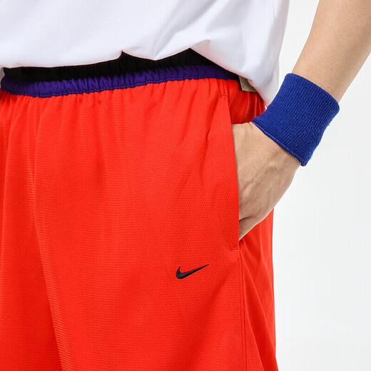耐克（NIKE） 裤子短裤男裤运动裤篮球训练跑步健身宽松透气休闲五分裤 DA5845-673红色  L