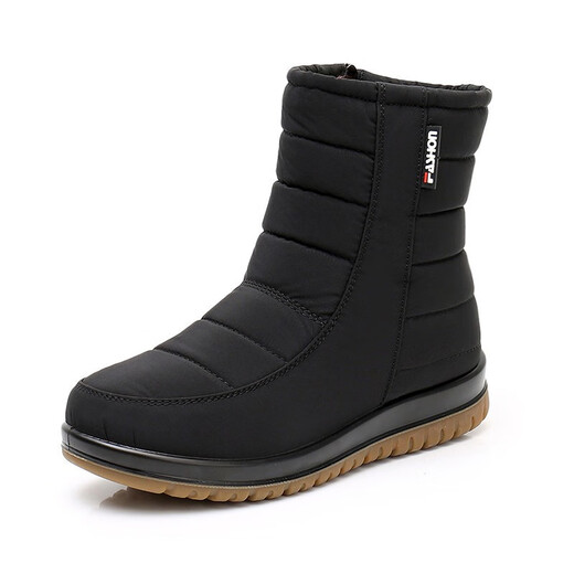 Hengyoufu Botas de nieve para mujeres nuevos zapatos de algodón de algodón de madrugada de invierno a mediados de tubo, zapatos de madre engrosados antideslizantes en espesas, zapatos de algodón 38