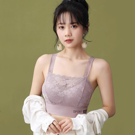 MORIMUIR Neue BH-Körbchen-Unterwäsche für Damen, Stretch, Spitze, Schönheitsweste, Schlinge, atmungsaktiv, Sport, weiches Oberteil, bequem, ohne Stahlring, Grün, L, empfohlen 105–130 Jin Jin entspricht 0,5 kg