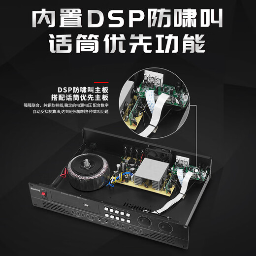 Qiasheng Chashg Professionell kleiner und mittlerer Konferenzraum Audio Spezialmontierter Lautsprecherverstärker Wireless Mikrofonkombination Home KTV-Lehr- und Schulungs-Audio-System-Geräte vier 10-Zoll-Audio-Set (Double U-Segment Gans Hals)