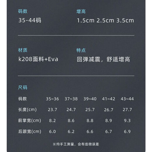 ZUYLFYP踩屎感增高鞋垫鞋垫女男士减震软垫透气高弹隐形内增高 普通款/增高0.5cm（一双装） 42件