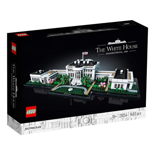 Lego (LEGO) Architecture Series Street View Children's Adult Small Particle Assembly Building Blocks Toys Boys and Girls Birthday Gift Collection 21054 United States White House 1483 Particles