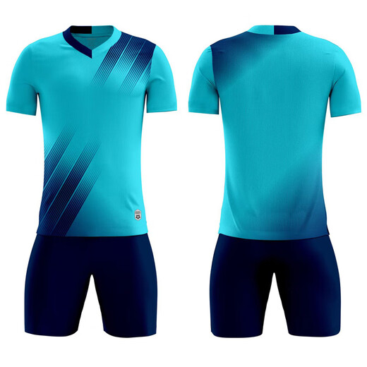 绚丝颖（xuansiying）足球服套装男定制印号比赛训练队服运动服装短袖儿童大人球衣印字 8833宝蓝色 XL 170-175cm