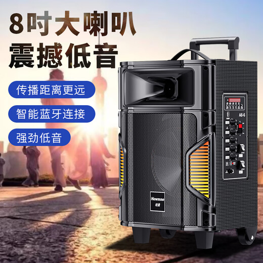 Newman A8 square dance outdoor high volume mobile portable home pull rod Bluetooth electric acoustic guitar folk singing instrument speaker high power amplifier stall speaker dual wheat