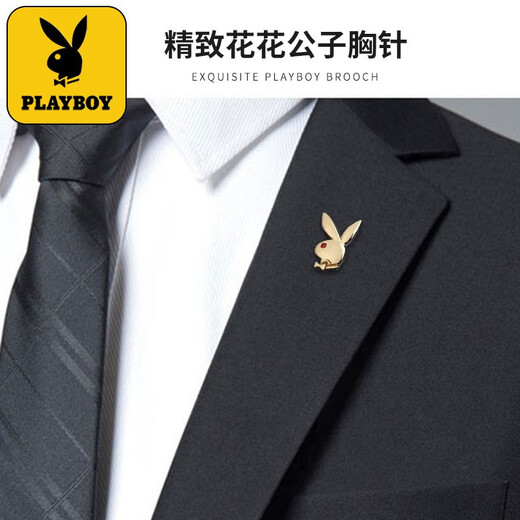 Playboy suit men's business slim suit work professional suit small suit men's groom's dress casual jacket black double button [suit + trousers + shirt + tie L 175/92A