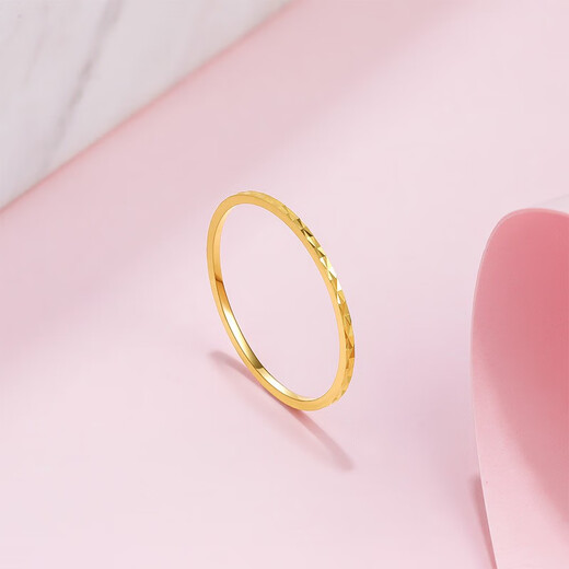 Saturday Fortune (ZLF) 18K gold ring for women, simple gold plain ring, simple holiday gift for girlfriend, No. 11 (0.4-0.7g)