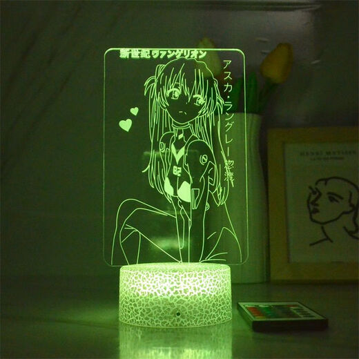 Anime -LED -Nachtlichter, neocentaly Evangelion Asuka Lingboli periphere farbenfrohe Lichter und Atmosphäre Lichter 677 Lingboli 3 Farben (3 Arten von weißen Lichtern) mit Schalter USB -Sockel