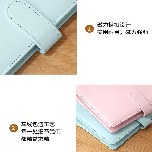 Qiaoyi ID Speichertasche Kartenpaket Datei Haushalt Registrierungsbuch Impfbuch Buch Baby Geburtsurkunde Tragbarer Passport Lose Leaf Book Speicher [A5 Blue Lose Leaf Book + 10 Transparent Bag]