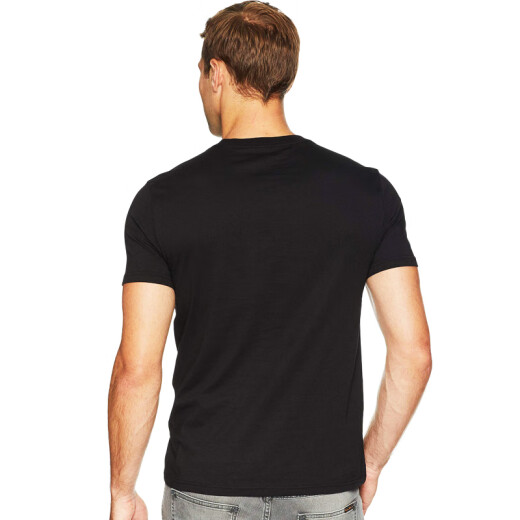 Tuopin high-end solid color T-shirt men's slim round neck short-sleeved T-shirt half-sleeved tight summer fitness sports tops black 170/L