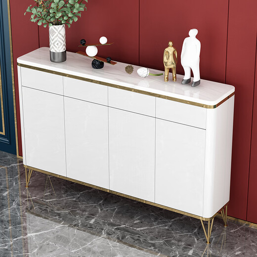 Vinoya Italienisch leichte Luxusschuhschrank Haushaltstür Eingangsschrank Einfacher moderne Kapazität Foyer Schrank Multifunktionsfarbe Eingang Jinhong E694 Weiß