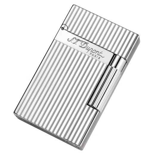 S.T.Dupont French Dupont Lighter Ligne2 silver plated aloud lighter gives boyfriend a birthday gift for men. Vertical pattern 16817