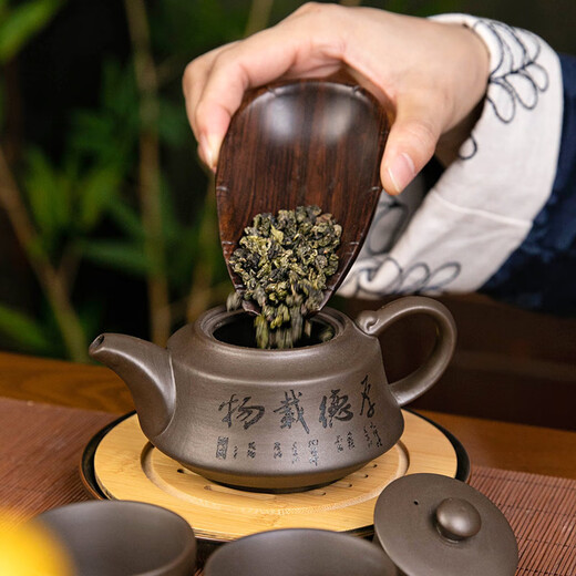 Clcey Yixing Original Ore Purple Mud Purple Clay Pot célèbre Artiste Gravé à la main The Houde Rune Ruyi Pot Pot Household Kung Fu Tea Set To Tea 653 Houde Rune Ruyi Purple Clay Pot One Pot 200ml