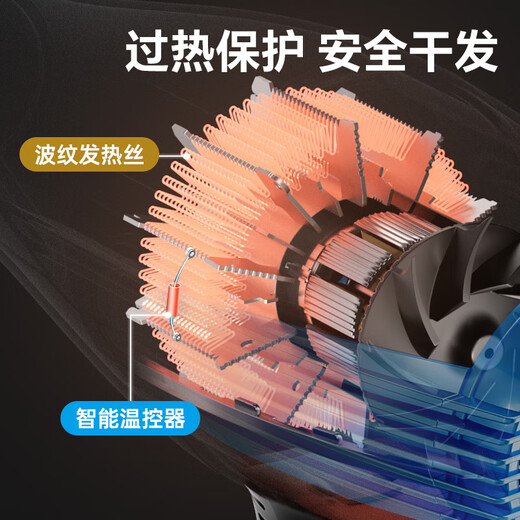 AUX constant temperature hair dryer hair dryer high power household hair dryer negative ion blue light low noise barber shop dedicated 2400W point hair dryer AH7618I