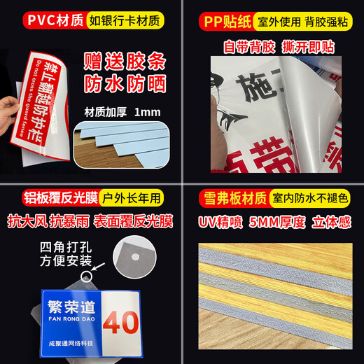 Mengqingcheng construction site warning sign safety sign construction site safety warning sign sign sign sign self-adhesive production construction heavy site (pp adhesive) 30x40cm