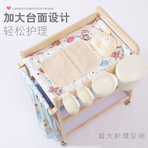 Table de pañales para bebés Doubami Table Touch Table Storage Baby BB Bed Mobile Mobile Madre Solid Wood Tope