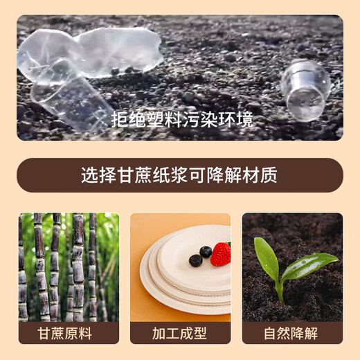 SHUANG YU disposable plates 8 inches * 30 pieces natural paper plates biodegradable cake paper plates outdoor picnic camping plates