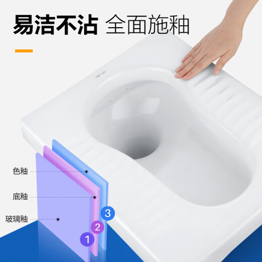 Dongpeng Sanitary Ware (DONGPENG) squat toilet set toilet bathroom deodorant high-impact self-cleaning glazed squat toilet ceramic urinal squat toilet squat toilet (with trap)