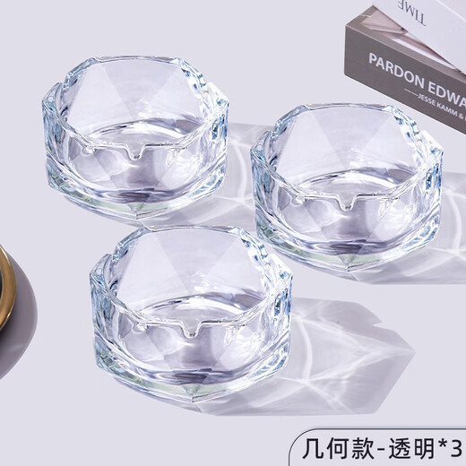 Montrachet ashtray creative personality hexagonal crystal glass office home ashtray hexagonal ashtray 12CM ash style*2