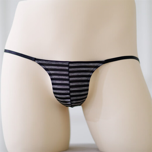 
Xinhuang thin thong for men with one thread solid color sexy cotton breathable underwear low waist without marks hot tempting T-trousers striped wine red M (100-120Jin [Jin equals 0.5 kg])