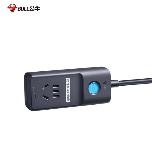公牛（BULL）电动车充电保护器自动断电防过充插座延长线总控开关充电线插排接线板 电动车/三轮车防过充排插1.8米(充满自动断电)