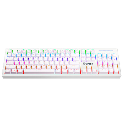 MSI (MSI) GK50Z Mechanical keyboard Blue axis RGB light effect Wired Game e-sports office keyboard 104 key Chicken-eating keyboard White