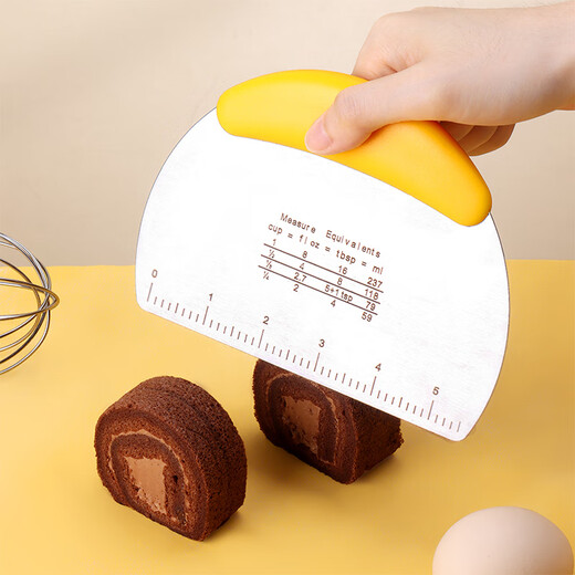 Baiji stainless steel noodle knife scraper non-stick scraper with scale flour household cake steamed bread baking tools