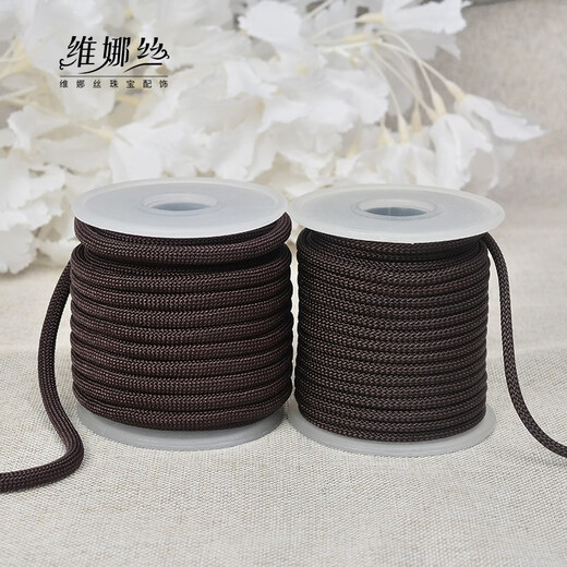 Venus silk 3mm Mambo rope 5mm hand-woven necklace rope jade pendant lanyard men and women hanging neck Hetian jade pendant rope 3mm Mambo rope dark brown