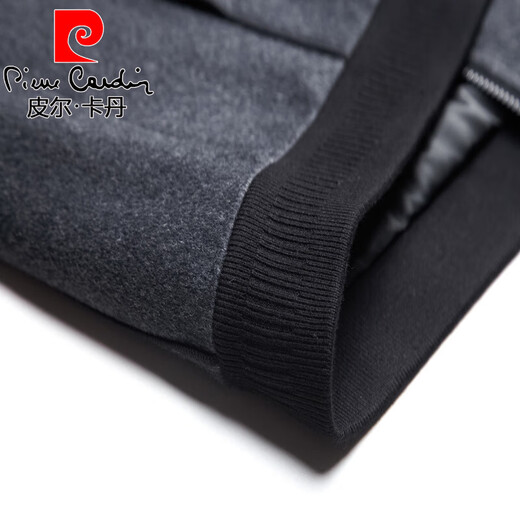 皮尔卡丹（pierre cardin）毛呢.大衣男短款呢子羊毛外套秋冬季休闲加厚2023新款男装立领夹 8812黑色 170