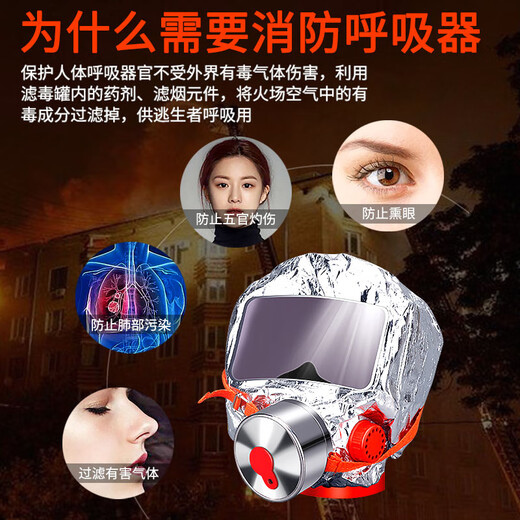 Fire mask, escape mask, anti-fire, anti-smoke, anti-virus breathing mask, self-rescue escape filter respirator, children's model A, toxin/smoke filter 95%