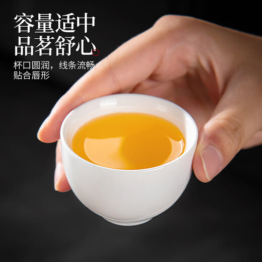 Original and mutton-fat jade white porcelain tea set set for home high-end office reception and drinking teapot complete set of ceramic kung fu tea cups