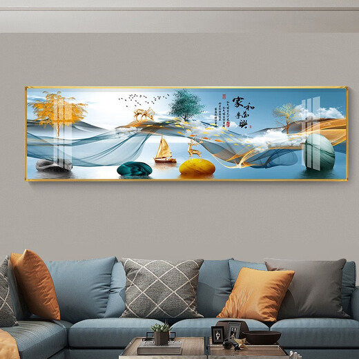 Mo Malerei Lulin Moderne einfache Schlafzimmer Dekoration Gemälde warm romantische Nachts Malerei Hotel Hotel B & B Zimmer Hängende Malmale Hintergrund Wandmalerei 03 Shilai Run 12146 200*60 schwarzer Rahmen (Diamant Inlay -Malerei) individuelle Größe