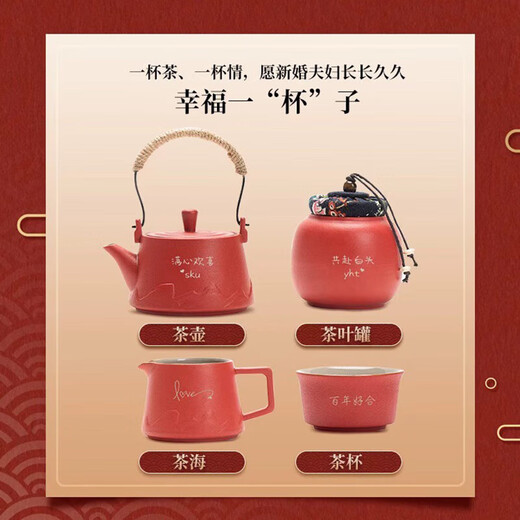 Ingrid gives the newlyweds a wedding gift, a high-end practical dowry for besties, an engagement tea cup and tea set, a complete set of wedding gifts, a wedding tea set, and a century-old Haohe leather bag.