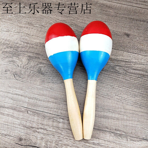 
Large wooden sand hammer Orff musical instruments Children's percussion instruments Kindergarten early education teaching aids Music Sand Ball Primary School Large sun flower blue sand hammer one length 24 cm solid wood