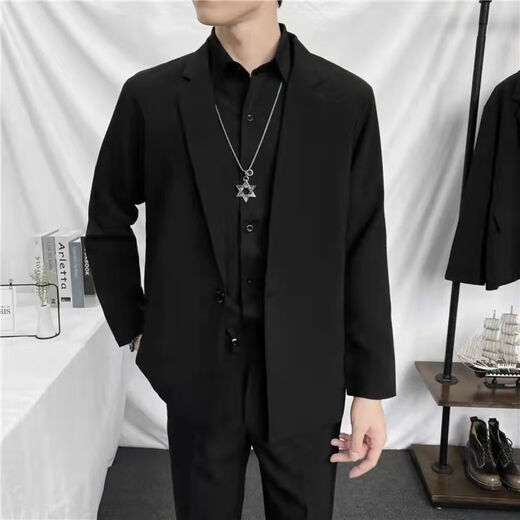 Peintures: British Yuppie Men's Clothing Automne and Winter Black Suit Trendy Men's's Suit Spring and Automne New Men's Veste Business Formal Wear Using Loose Handsome Veste Set Automne Automne Men's Three Set's Men's Tree It