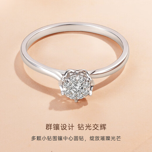 CRD Ke Laidi ready stock sparkling flower diamond ring diamond ring group set sparkling carat engagement diamond ring, a total of about 40 minutes