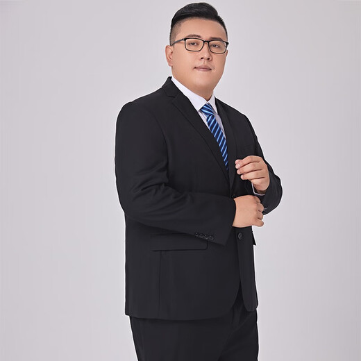 
Xichen plus fat plus size suit jacket casual men's loose business suits look slim and large size fat man suit suit suit black single 5XL (210-225Jin[Jin equals 0.5 kg])