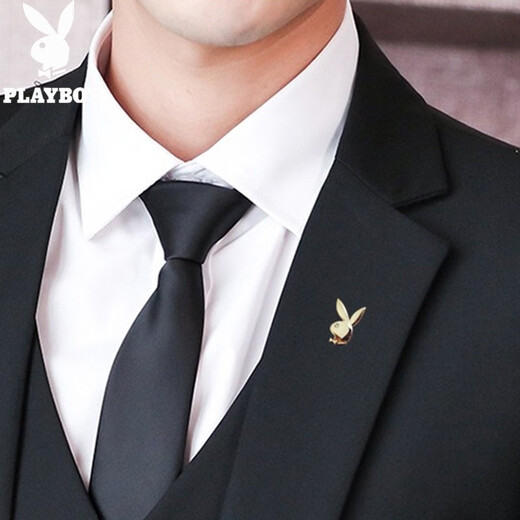 Playboy Suit Men's Business Slim Suit Men's Work Professional Formal Small Suit Men's Groom's Wedding Jacket Two-Button Black Suit + Tailor-made Pants XL