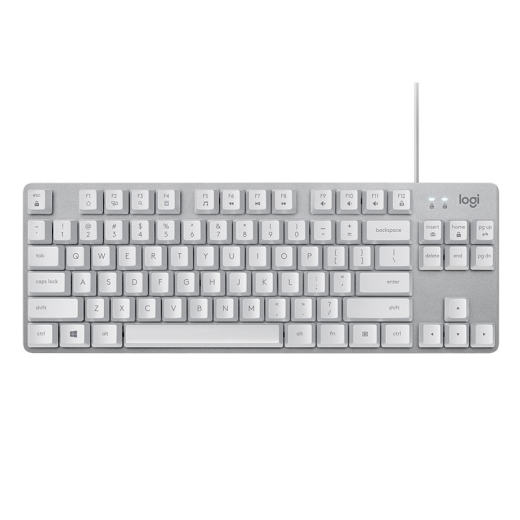 罗技（Logitech） K835 机械键盘 电竞游戏电脑办公有线紧凑84键便携版键盘 K835白色  青轴