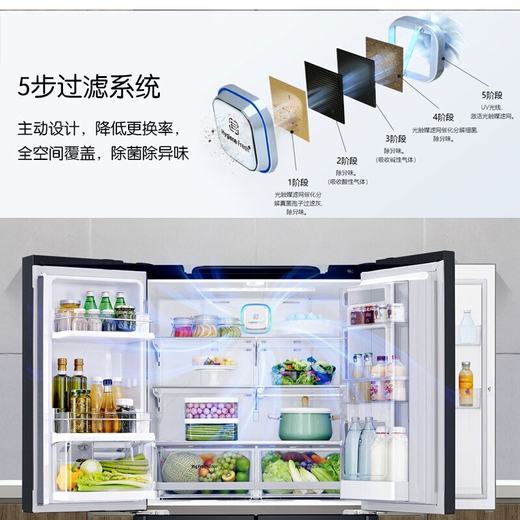 LG 655-liter refrigerator double doors, air-cooled frost-free linear frequency conversion, large refrigeration and freshness, computer temperature control, odor clean and large capacity home use, mobile ice box [upgraded Manhattan midnight] S651MC16