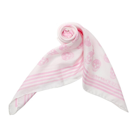 Alexander McQueen [chinesisches Valentinstagsgeschenk] Alexander McQueen Frau Square Seidenschal 5909293001q White 9272