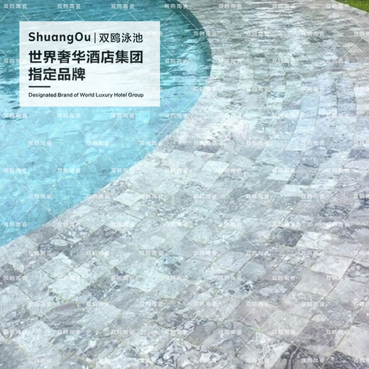 双鸥陶瓷 双鸥户外灰色大理石材别墅民宿游泳池水池陶瓷马赛克景观鱼池瓷砖 Y9758 300*300*6