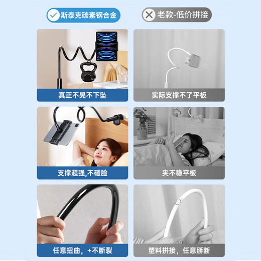 Подставка для мобильного телефона Stike, прикроватная подставка для ленивого планшета, консольная подставка для iPad, настольный компьютер Douyin Kuaishou, прямая трансляция онлайн-класса, подставка для поддержки съемок сверху, универсальная подставка для мобильного телефона, планшета