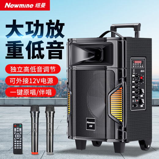 Newman A8 square dance outdoor high volume mobile portable home pull rod Bluetooth electric acoustic guitar folk singing instrument speaker high power amplifier stall speaker dual wheat