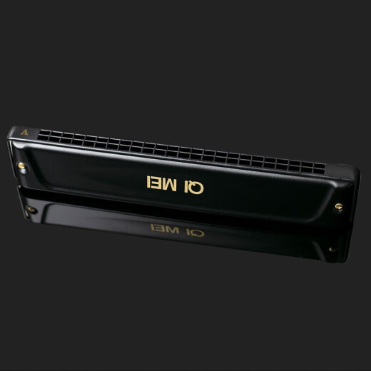 Qimei Mundharmonica 24-Loch-Professionaler professioneller Black Bull Mundharmonica importiert Gong Mundharmonica [Matte Black] 24-Loch-Polyphonica [D Tune]