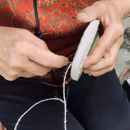 Pure handmade old Beijing hand-laid hemp rope, a thousand-layer sole for spring and summer men and women's traditional breathable rural cloth shoes corduroy handmade sole [stripe] 42
